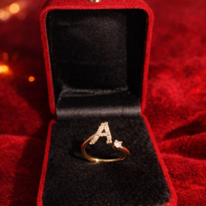 A Alphabet Initial Ring – Personalized Letter Ring for Women & Girls