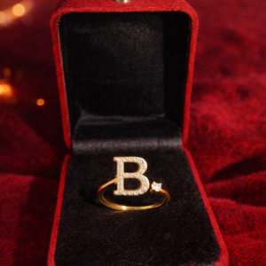 B Alphabet Initial Ring – Personalized Letter Ring for Women & Girls
