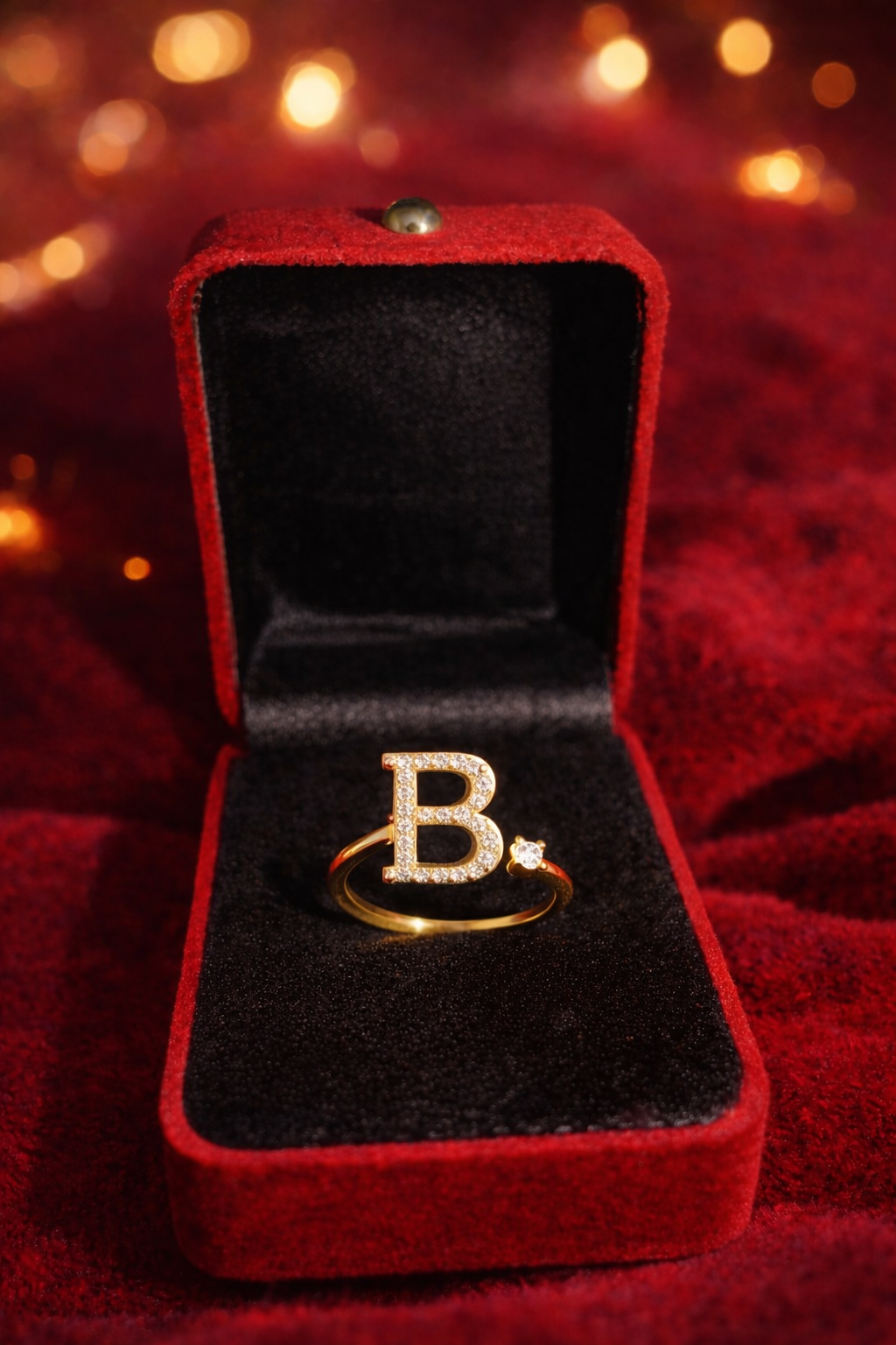 B Alphabet Initial Ring – Personalized Letter Ring for Women & Girls