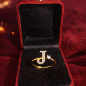 J Alphabet Initial Ring – Stylish Personalized Letter Ring for Women