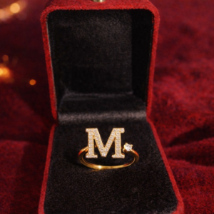 M Alphabet Initial Ring – Elegant Personalized Letter Ring for Women & Girls