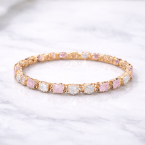 Midnight Royal Tennis Bangle (Black & White) – Elegant Crystal Bangle for Women