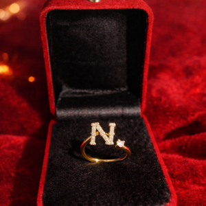 N Alphabet Initial Ring – Trendy Personalized Letter Ring for Women