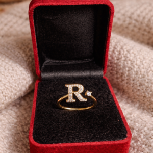 R Alphabet Initial Ring – Personalized Letter Ring for Women & Girls