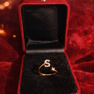 S Alphabet Initial Ring – Elegant Personalized Letter Ring for Women